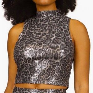 MICHAEL Michael Kors Sequin Animal Print shirt - M